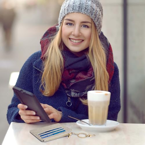 Image of Sodsay Card Case Slim Front Pocket Wallet for Women Credit Card Holder with Keychain | Slim, Front Pocket, Credit Card Holder, with Keychain