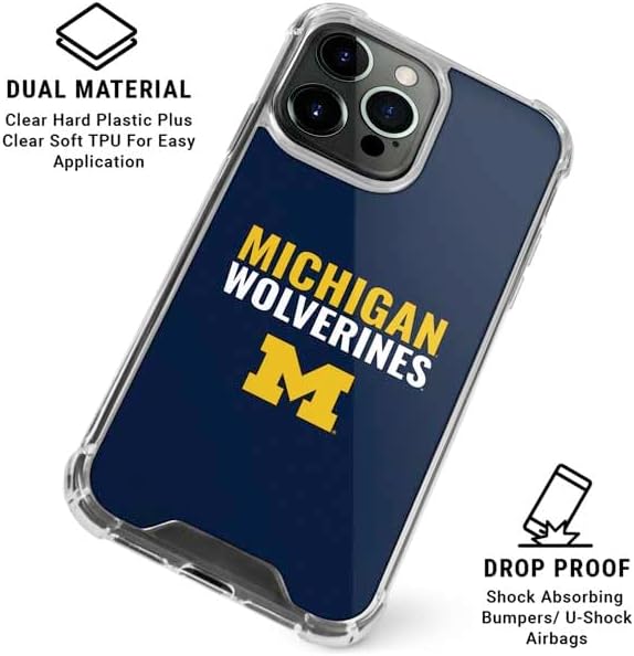 Skinit Clear Phone Case Compatible with iPhone 16 Pro Max - Officially Licensed University of Michigan Wolverines M Design