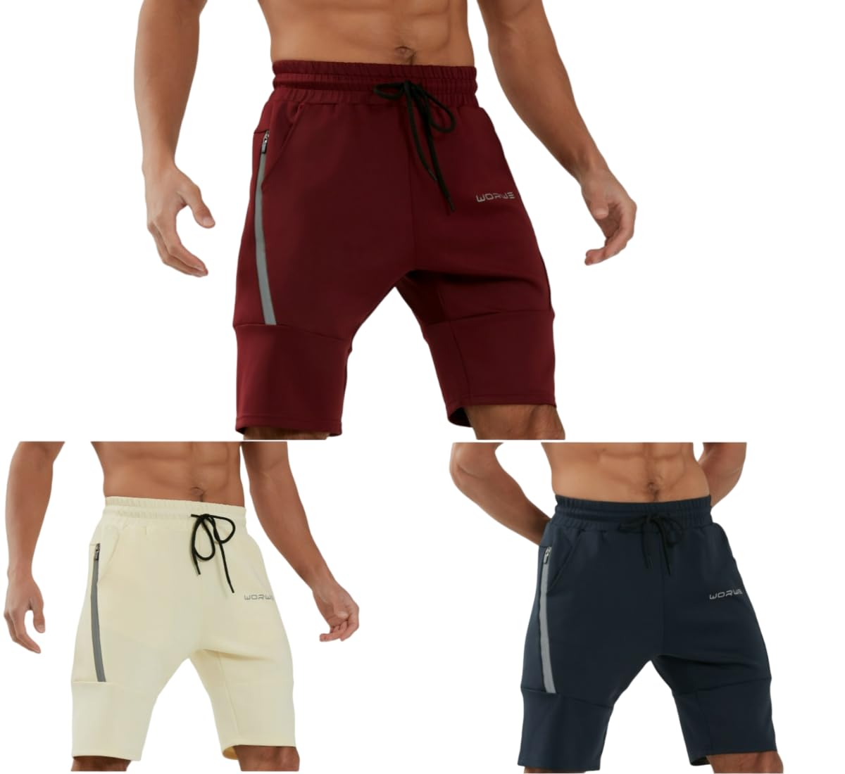 Pantaloni Corti Uomo Cerniera Laterale Moda Sportiva Fitness Asciugatura Rapida ranspirabile