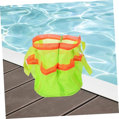 Yardwe Mesh Beach Tote Bag for Travel Versatile Storage for Clothes Towels Swimming Supplies Pool Accessory with Durable Handles Fluorescent4