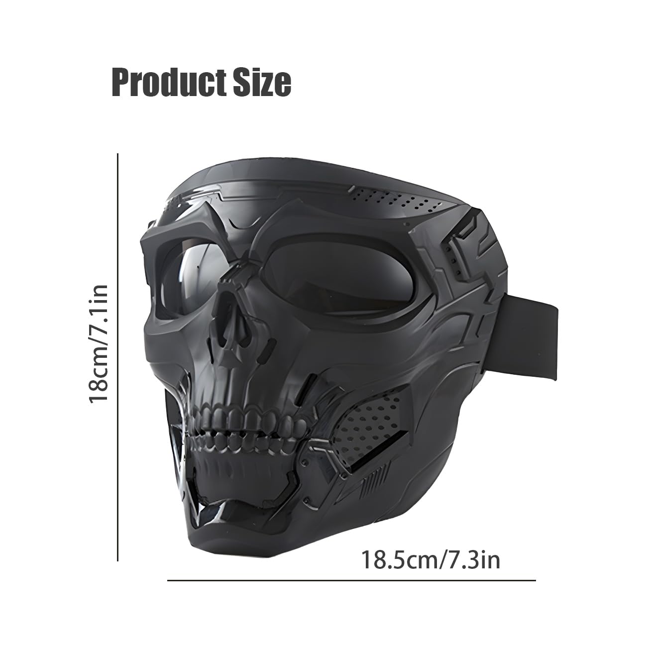 Motorcycle Helmet Riding Goggles Glasses Anti Fog Face Mask Dirt Bike ATV Motocross Eyewear (Black, Black Lens)