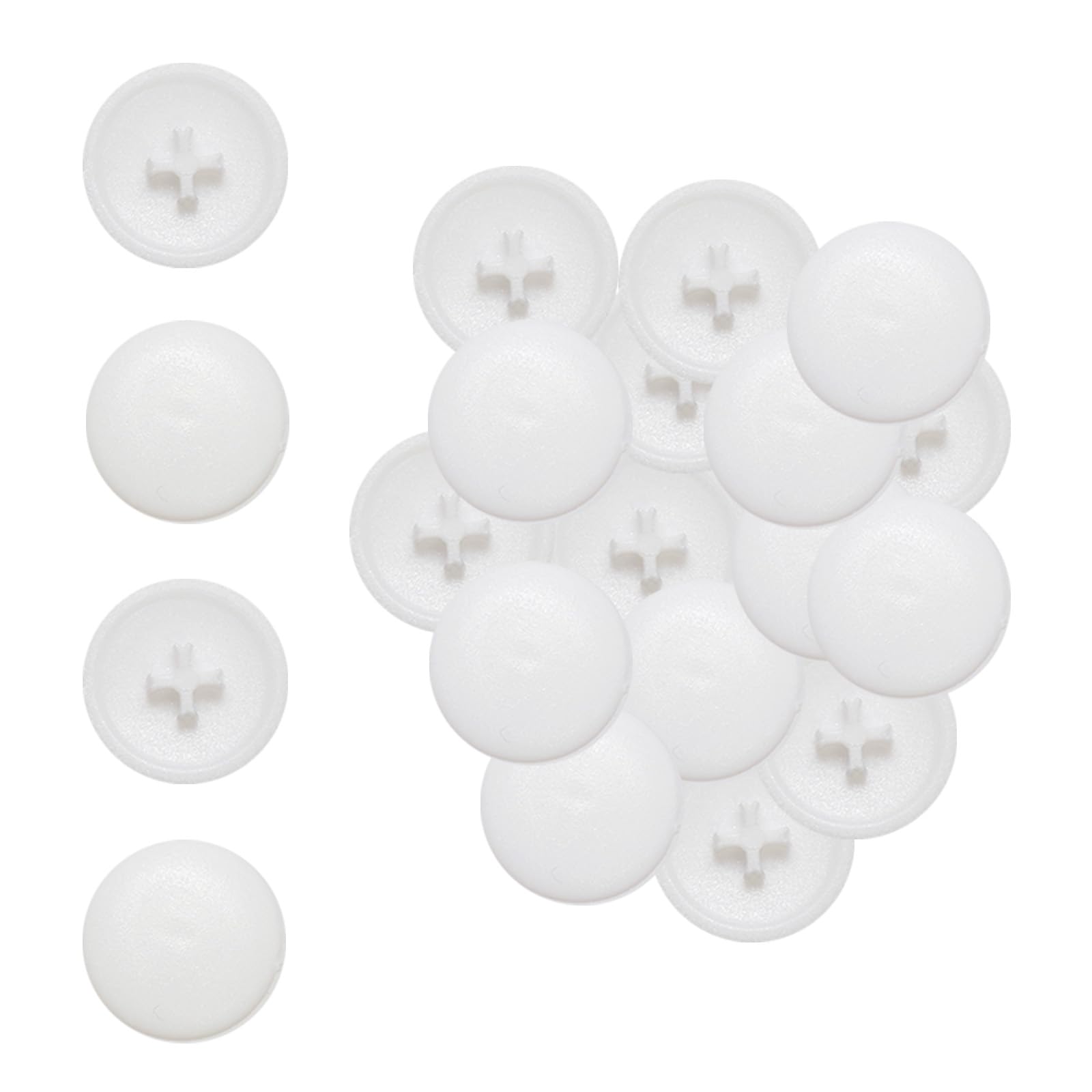 100 tappi bianchi per viti da 17 mm, in plastica, per mobili, armadi (viti non incluse)