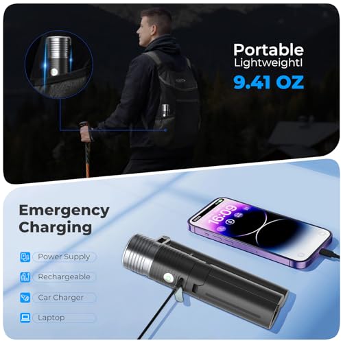 AsFrost Flashlight Camping Lights 2in-1, 180Flip Dual Lamp 8-Mode LED Bright Weird Cool - image 9