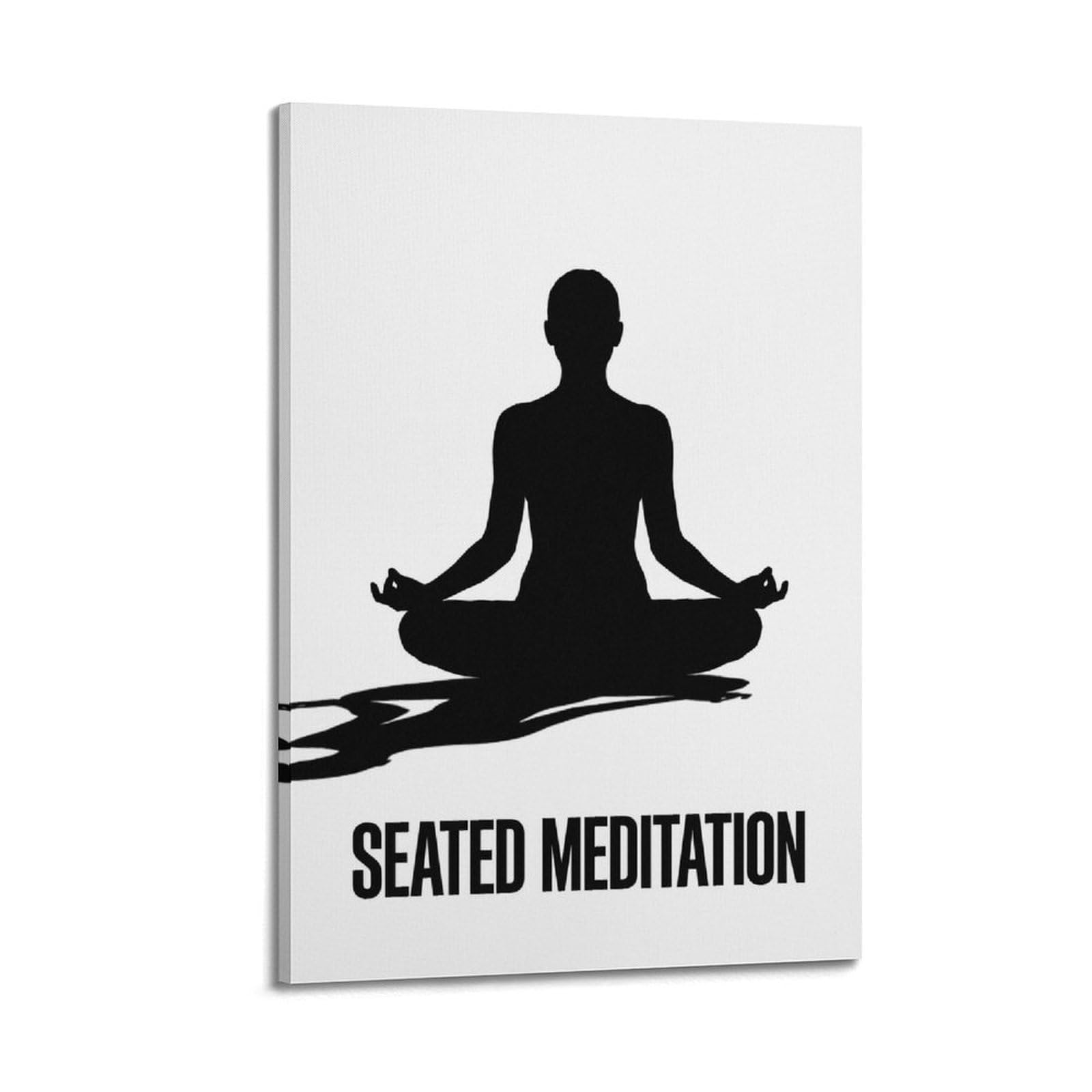 XKUGA Zen Zazen Poster Seated Meditation Silhouette Practice Modern Decorative Canvas Prints - Ideal Wall Art for Family, Man Cave, Game Room, Boys & Girls Bedroom 24x36inch(60x90cm)