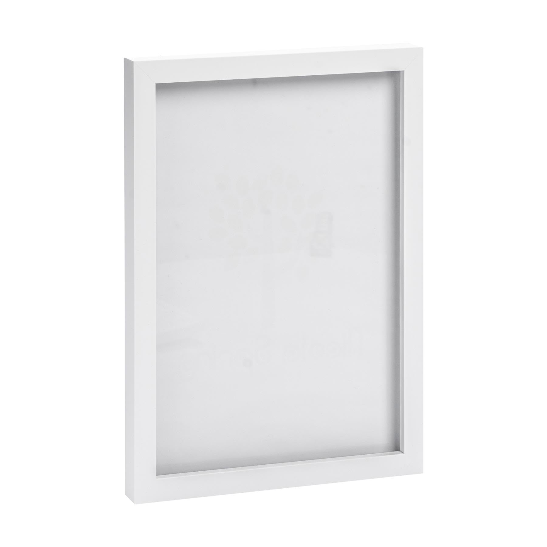 Nicola Spring A4 Photo Frame - Fits Photo Size 8 x 12 (20 x 30cm) - White Wall Mounted Portrait Picture Photo Frame with Stand Freestanding Photo Certificate Display Poster