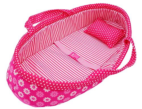 Pink Daisy Doll Carrier Bassinet Bed Carrier & Pillow, 18