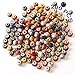 Perle Legno Perline Capelli Perline Europee Con Foro Grande 200 PCS Colorate Artigianali Perline In Legno Stampate Legno Sciolto Perline Rotonde In Ceramica Braccialetti Fai Da Te Collana Artigianato