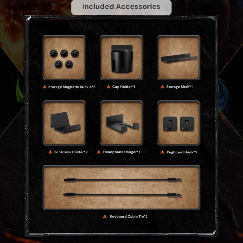 Blizzard Wow Official Heavy Duty Metal Pegboard, Wall & Desktop Organizer, 2-Pack Pegboard Panel with 7 Kinds of Accessories, Efficient Storage for Home and Office, Map of Azeroth, 22.8 * 16.6in