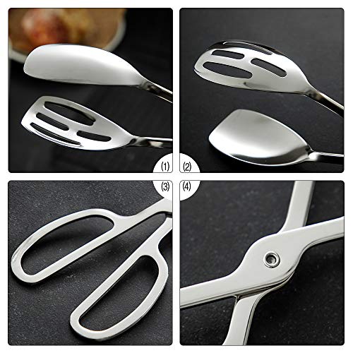 2-pack buffettang, AUHOTA roestvrijstalen saladetang (sterke grijpen en multifunctioneel), caketang broodtang verdikking… - Afbeelding 5
