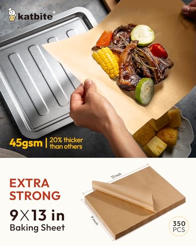 image for Katbite 350Pcs 9x13 In Parchment Paper Sheets, Heavy Duty Unbleached B
