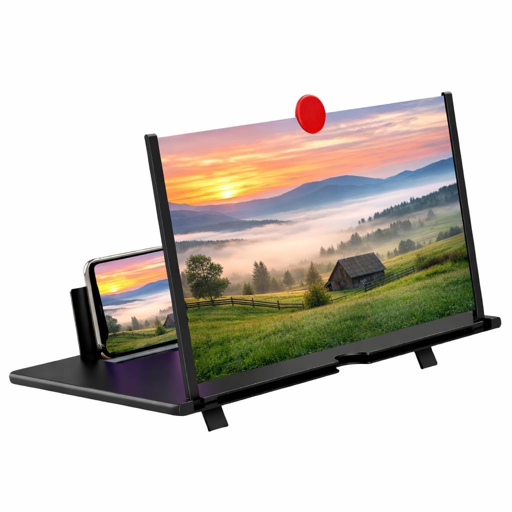 Portable 3D Mobile Screen Enlarger – HD Video Amplifier with Foldable Stand & Eye Care Lens-image-16