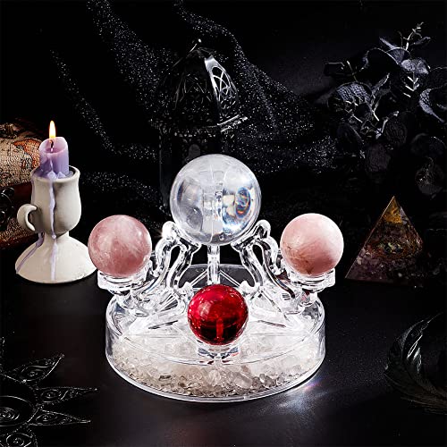 Porte-Sphère en Acrylique AHANDMAKER pour 7 Boules de Cristal et Minéraux