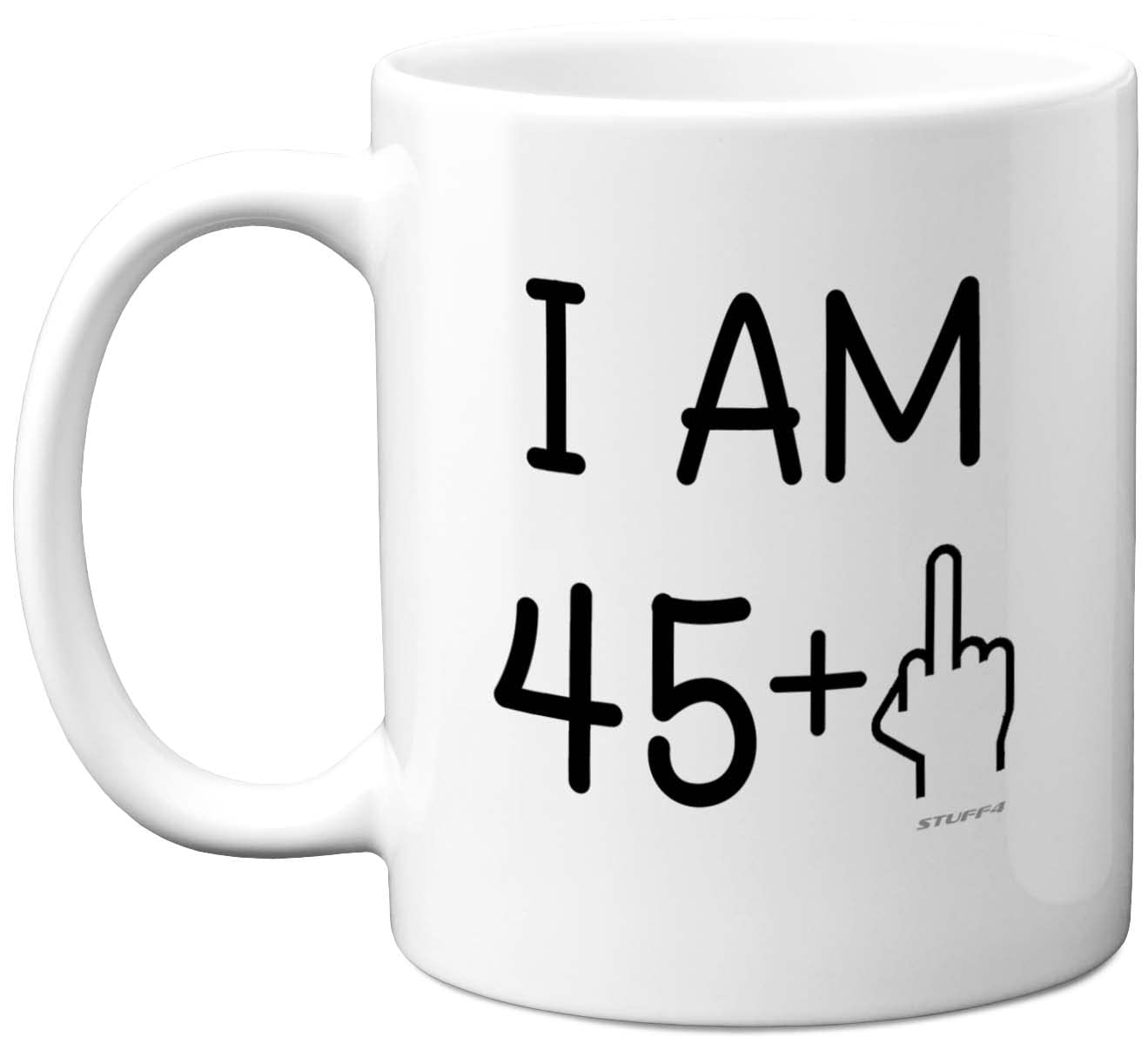 Stuff4 Women's 46 Th Birthday Gifts For Men, Rude Novelty Mug Middle Finger, Gag Joke Gifts, Perfect Funny Mugs For Birthday Present, 11Oz Premium Ceramic Coffee Mug