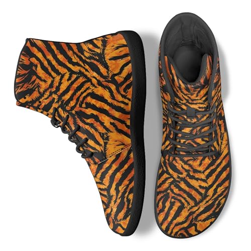 Image of Fashion Print Womens Mens High Top Barefoot Sneakers Flat Shoes