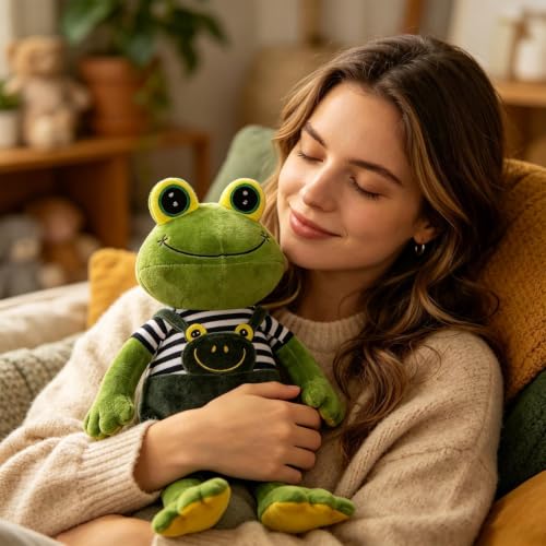 Rana de peluche peluche de rana suave para decoración de dormitorio y estante en casa 2