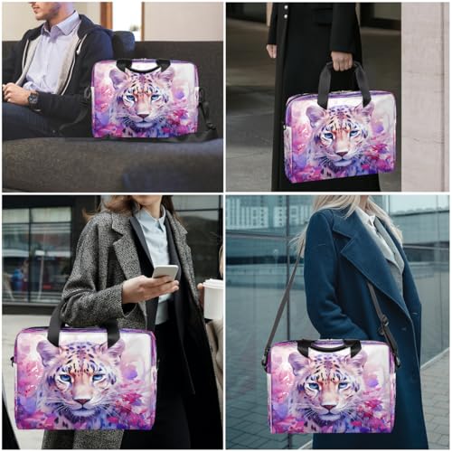 Maletín para laptop 15.6-16 pulg morado floral resistente agua miniatura 2