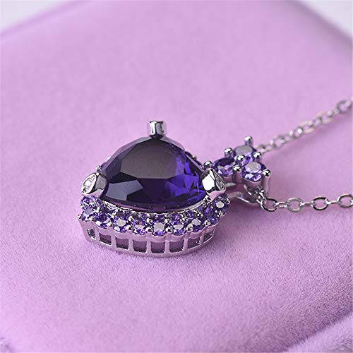 Uloveido Crystal Heart Necklace Love Pendant Wedding Valentines Jewelry for Women3