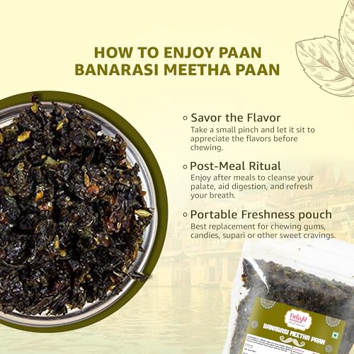 Image of Delight Foods Banarasi Meetha Paan Mukhwas 800g | Traditional Sweets Mouth Freshener Digestive | After Meal Refreshment | No Supari & Areca Nut | Authentic Pan Mix | Sweet & Refreshing Snack