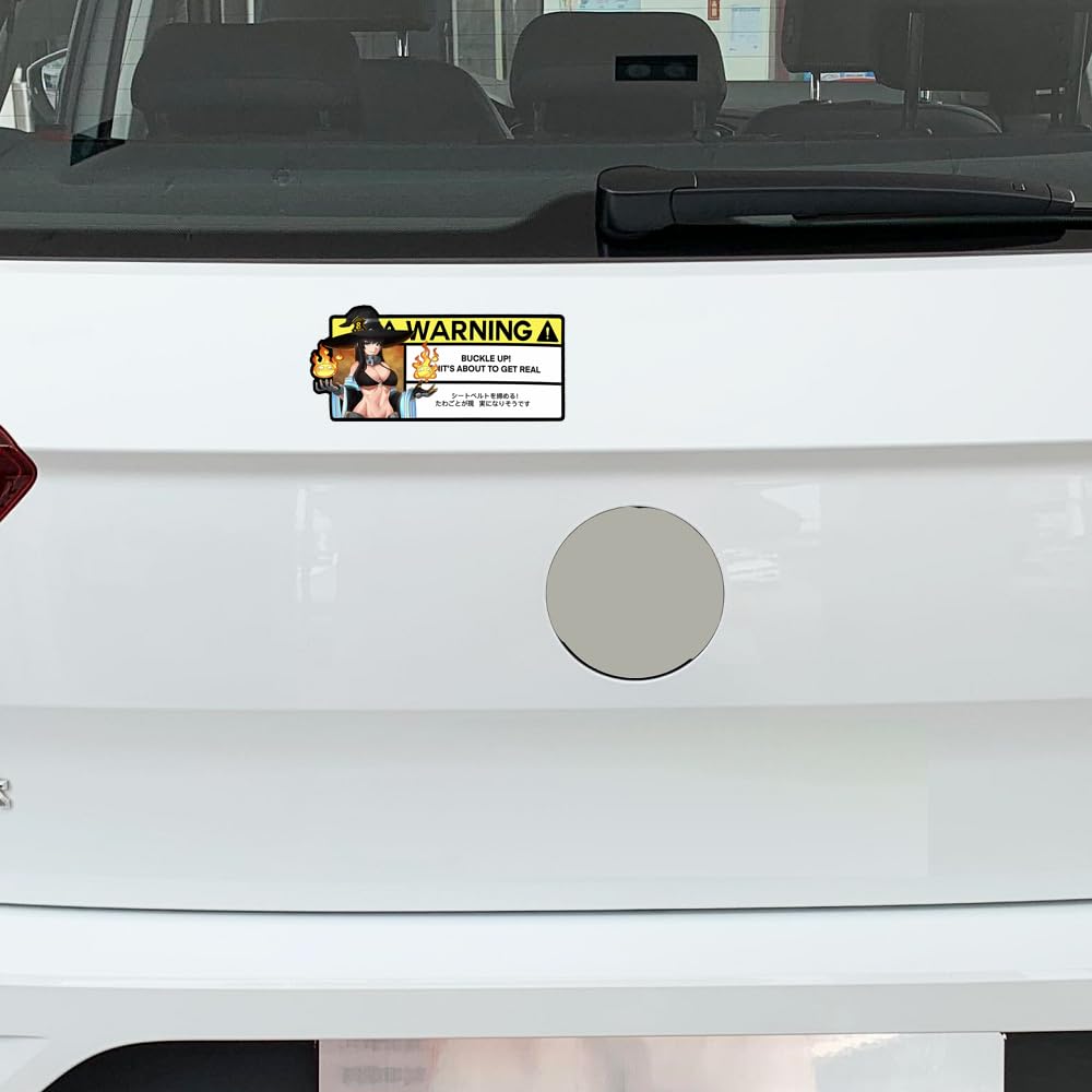 5.1 Inch Sexy Girls Driving Safety Warning Anime Car Accessories Stickers Vinyl Waterproof Decals Bumper Trunk Campervan Helmet (Maki)