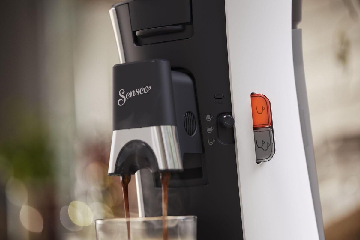 Philips Senseo Select CSA230/00 - Machine à café à dosettes pour 2 tasses de café max - Dosettes de café exclusives - Noir profond/blanc