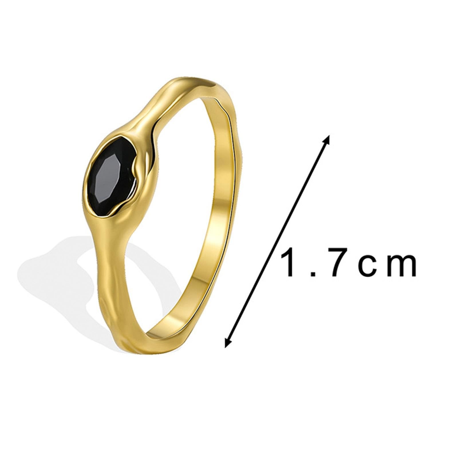 KnSam Gelbgold Au375/ 585/750 Verlobungsring, Solitär Klassiker Solitärring mit Achat (Ovalschliff Schwarz), 9K/14K/18K Gold Trauringe Echt, Gr.47-65