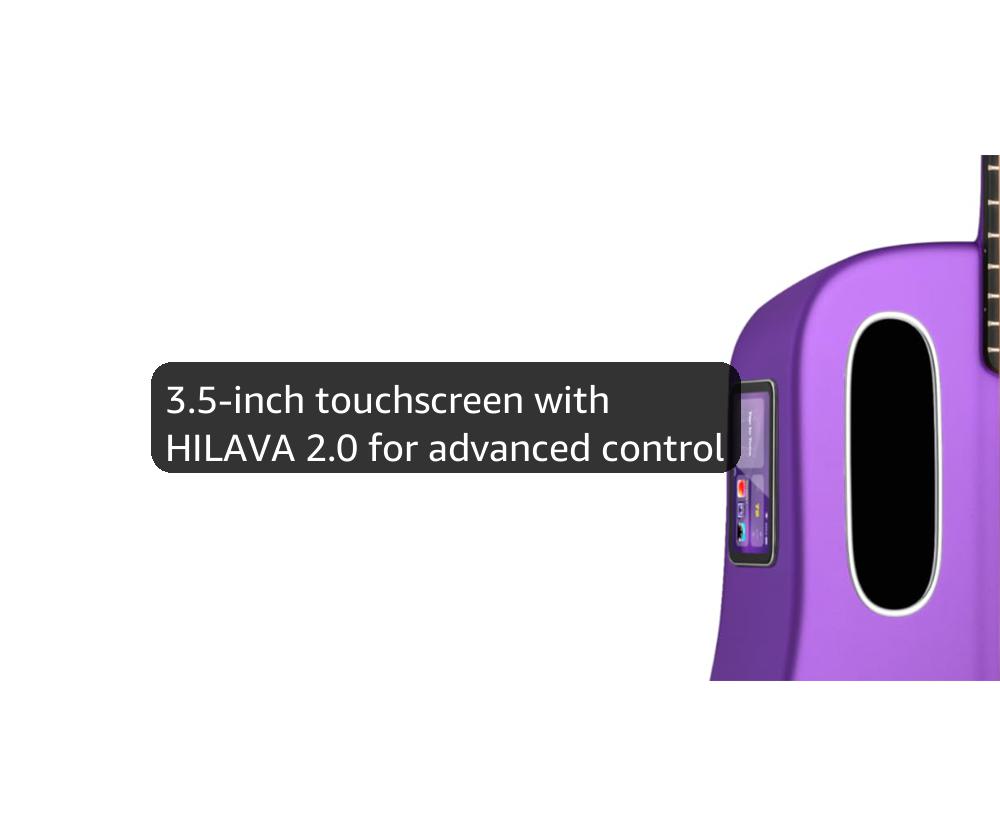 LAVA ME 4 Acoustic Electric Guitars Carbon Fiber Travel Smart Audio Guitar with 3.5 inch TouchScreen, HILAVA 2.0 System, Right-handed, FreeBoost 3.0, Airflow Bag (38INCH Purple)