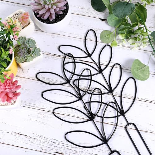 Wanmu 4 Pack Small Plant Trellis for Climbing Plants Indoor, 12 inch Plastic Trellis for Potted Plants Houseplant Trelli, Mini Climbing Plant Support for Houseplant Flower Hoya Pothos, Black