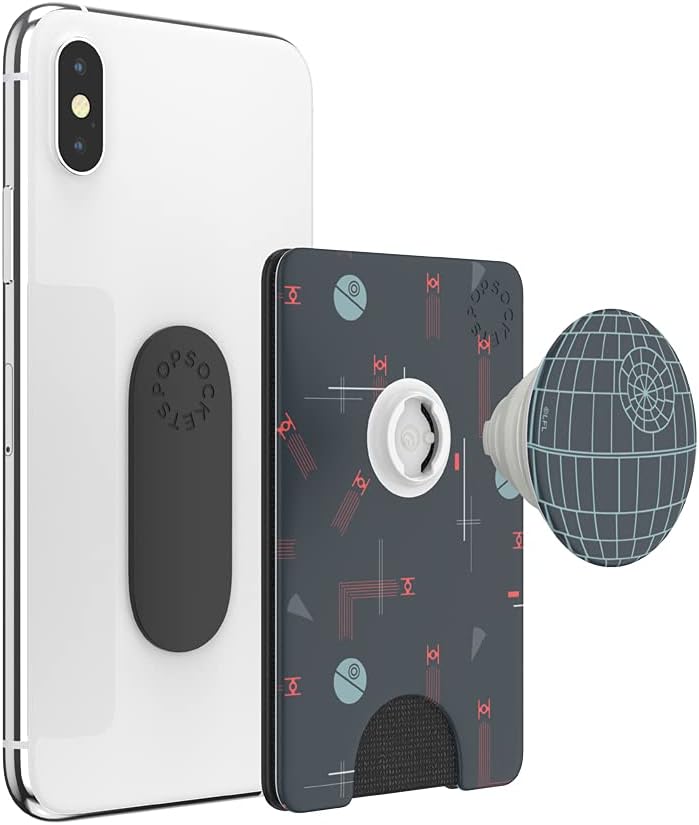 PopSockets PopWallet+: Swappable and Repositionable Wallet - Star Wars Death Star