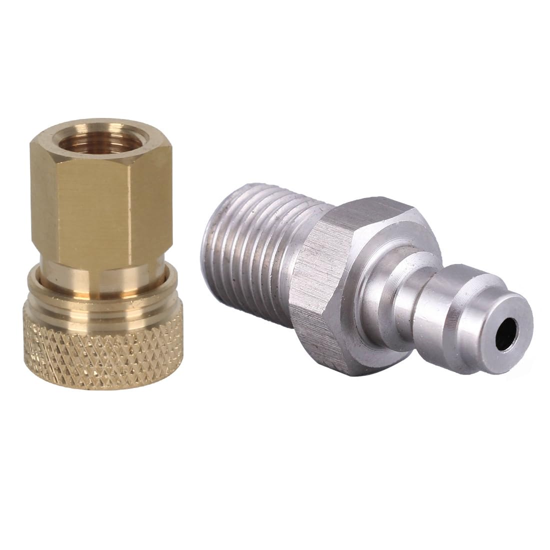Recdec Women's Stainless Steel 2 Pack 8Mm Quick Disconnect Adapter To 1/8 Npt Screw Connector Qd Plug Adapter For High Pressure Air Compressor, Pcp Rifles, Hand Pump, Hose