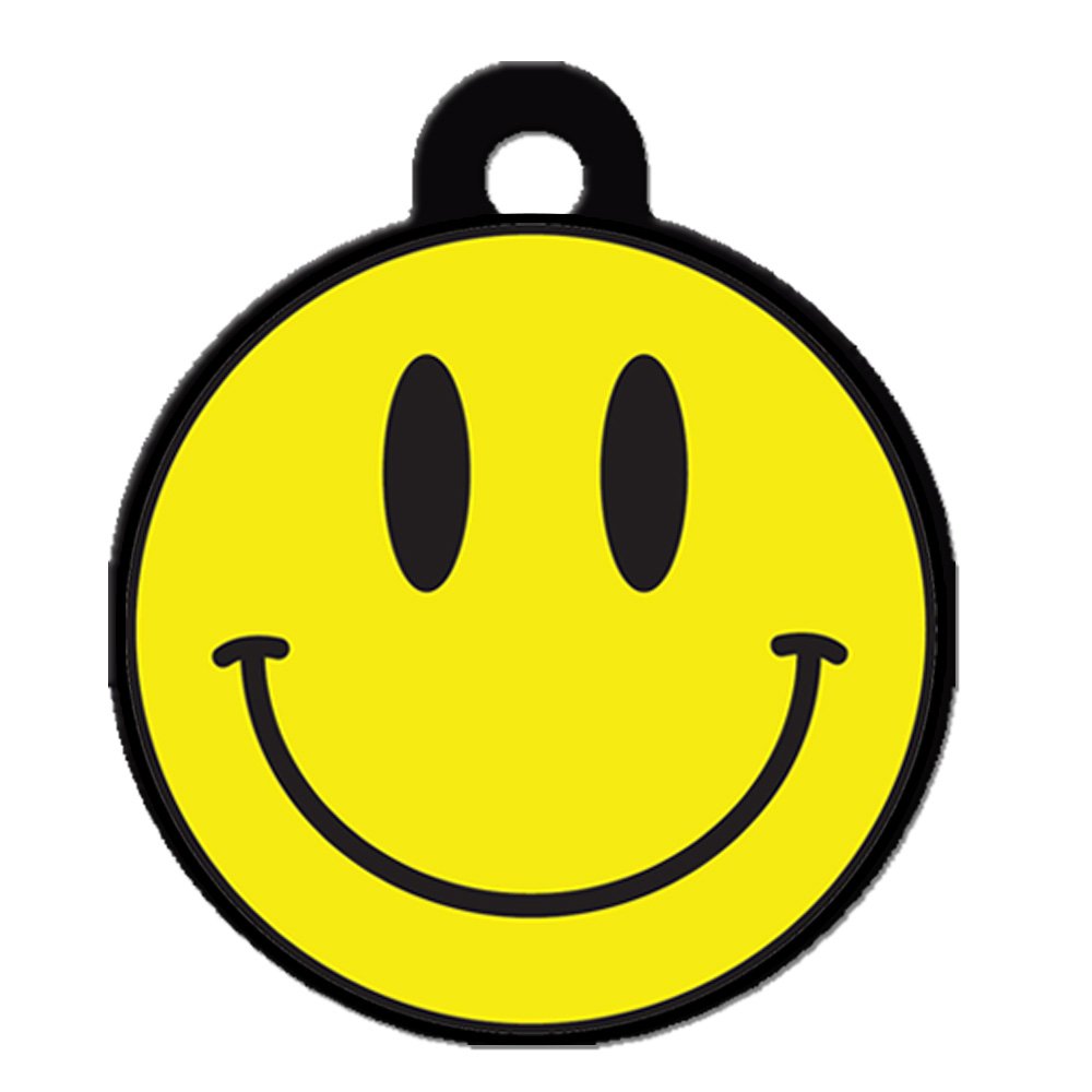 Cute Dog Cat Pet ID Tag - Smiley Face - Personalize Colors and Your Pet Info