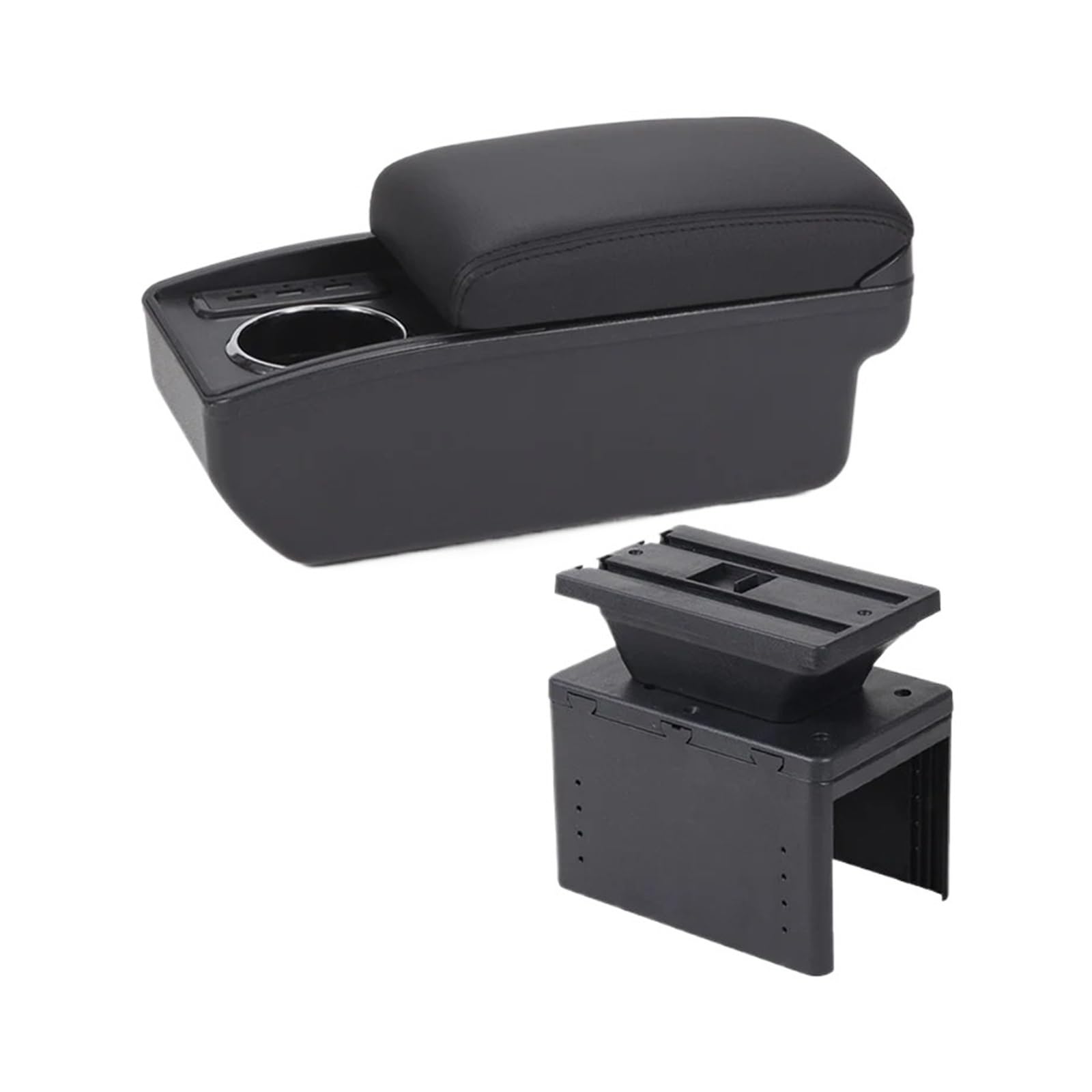 Umdjju B2 Black Line 6Usb Universal Car Armrest Model Box Accessorie Auto Storage Modification Interior Retrofit Parts Dedicated Car Centre Console Armrest Box(B2 Black Line 6Usb)