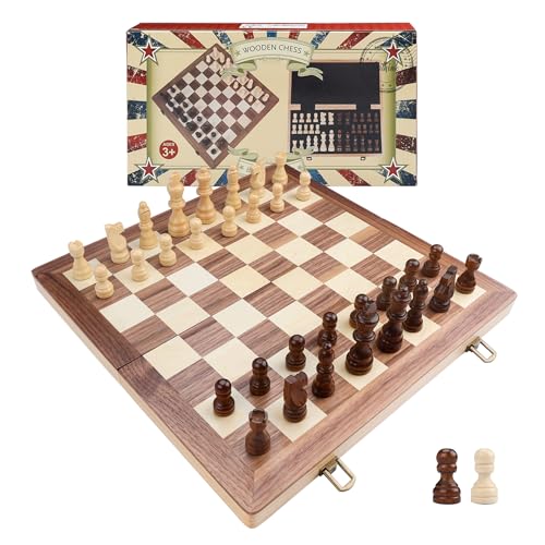 Gothink Wooden Chess Board Set with Manual for Adults Kids