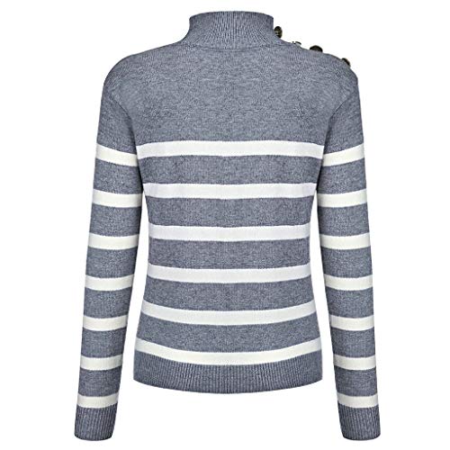 Gebreide damestrui, casual, elegant, gestreept, sweatshirt, winter, lange mouwen, ronde hals, gebreide trui voor dames, grof gebreid, losse sweatshirt, casual - Image 5