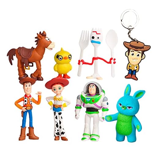 Pantyshka Toy Story Toys – Set of 7 Action Figures with Woody, Buzz and Jessie – Premium Animated Collection with Keychain Included – Fun Party Supplies for Toddlers – Cake Topper Set for Birthday