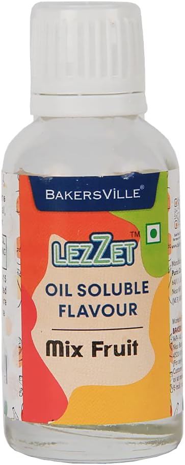 Premium Concentrated Oil Soluble Flavour Essence ( Mix Fruit ) for Chocolate, Cake Making, Candy, Cookies, Ice Creams, Desserts | Water & Oil Soluble | Sugar-Free | 30ml