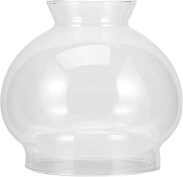 OUNONA Oil Lamp Globe Replacement Oil Lamp Chimney Lamp Glass Replacement Clear Crimp Top Chimney