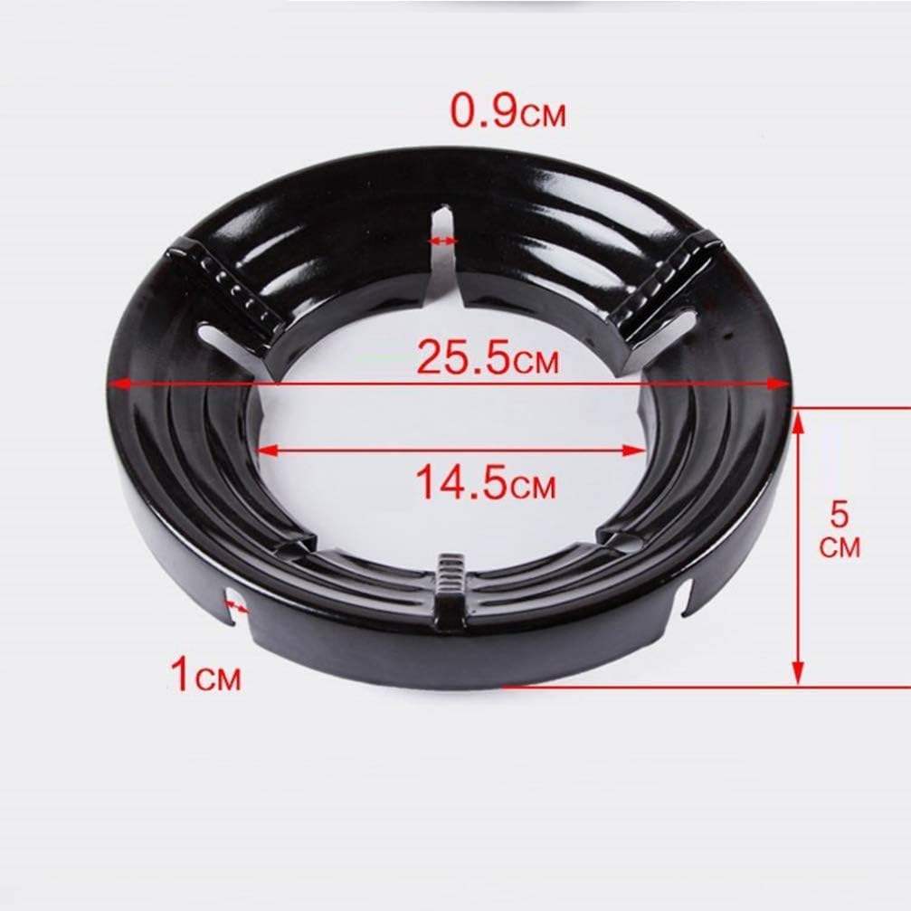 Electric Stove Burners Gas Stove Wok Ring Windproof Gather Fire Wok Support Trivets Stand 8 Slots Stainless Steel Wok Rack for Home Restaurant Kitchen Gas Burner ( Color : Black , Size : 25.5X25.5X5CM