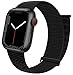 GZ GZHISY Sport Loop Nylon Band Compatible with Apple Watch Band 38mm 40mm 41mm 42mm 44mm 45mm 49mm Ultra iWatch Series 8 7 6 SE 5 4 3 2 1 Strap, Fit for iPhone Watch Band Women Men Stretchy Elastic Braided, 38mm/40mm/41mm Dark Black