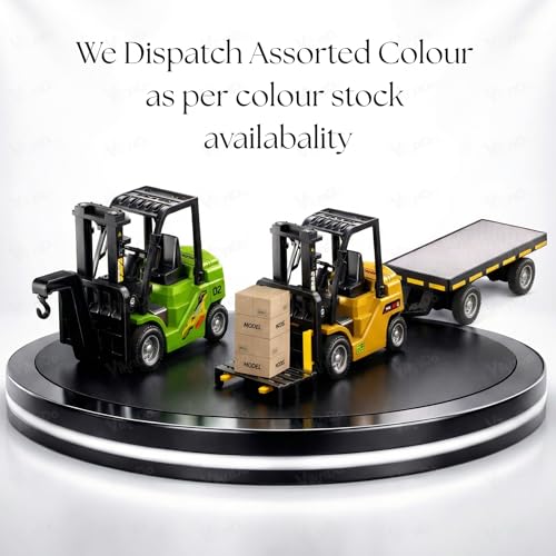 Image of VikriDA1 /64 RC Forklift Toy - 10CH, 3-in-1 Transformable, Lights & Sound | 3-in-1 Transformable (Forklift, Hook & Trailer) Truck for Kids