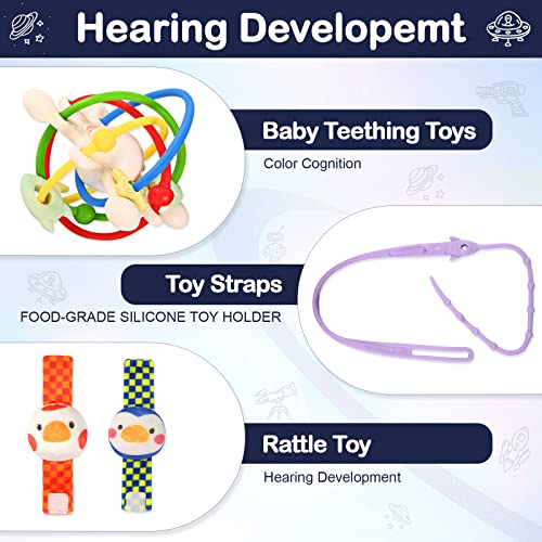 Baby Rattles Toys Set For 6 To 12 Months,Infant Rattle Toys Teether Soft Wrist Rattle,Newborn Toddler Sensory Learning Toys For 0-6 Months Birthday Holiday Babies Boys Girls Gifts Set #TOP1