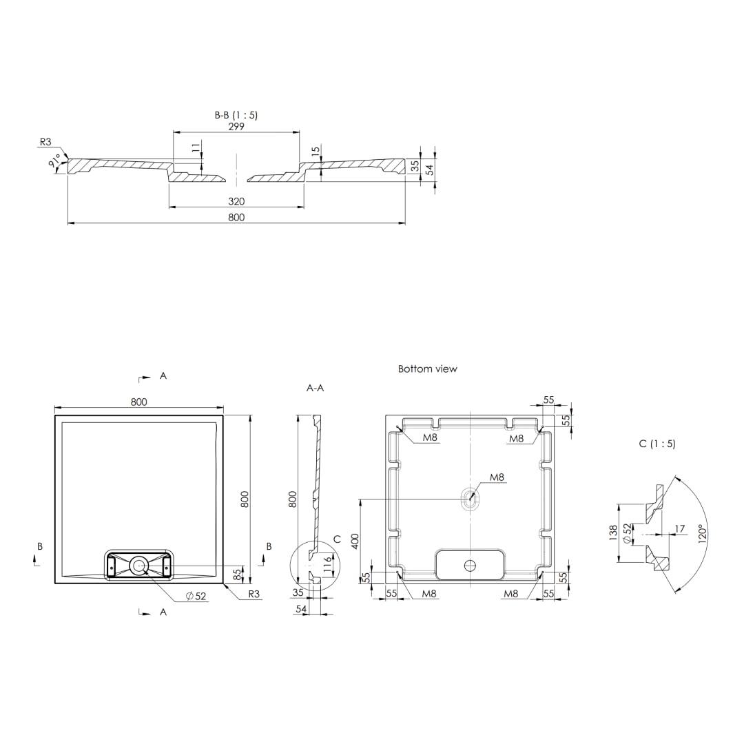 Kiamami Valentina Plato DE Ducha 80X80 DE Resina Blanca Mate Filo Suelo | Mart