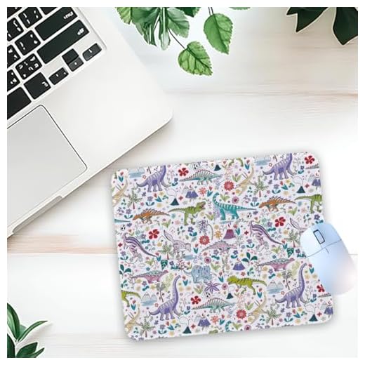 1 Pcs Colorful Dinosaur Floral Non-Slip Rubber Mouse Pad for Home Office Desk Laptop Computer Gifts for Leader Boss Adults
