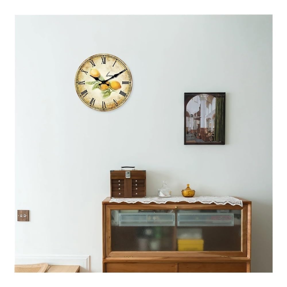 Modern Zegar ścienny z cyframi rzymskimi w stylu retro do salonu, sypialni, kuchni, dekoracji domu, cichy zegar kwarcowy, prezent świąteczny (bez baterii) Living Room Decor(16 Inch)