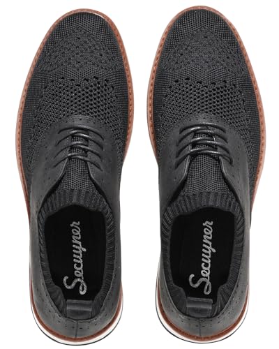 Image of Mens Dress Shoes Casual Oxfords Shoes Knit Lightweight Breathable Business Work Shoes Walking Shoes Fashion Sneakers