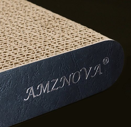 Image of AMZNOVA Cat Scratcher, Durable Cardboard, Cat Scratching Pad with Catnip, Narrow, Textured Black(Upgraded)