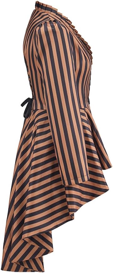 Saniplaycos Women's Steampunk Victorian Jacket Coat Medieval Vintage Gothic Tailcoat Long Sleeve Tuxedo Shirt - Image 3