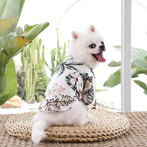 Dog Hawaiian Shirt Summer Dog Clothes For Small To Medium Dogs Girl Boy, Cooling Pet T Shirts Breathable Puppy Sweatshirt Soft Dog Outfit Beach Seaside Doggie Apparel For Pet Dogs Cats, Large #TOP2