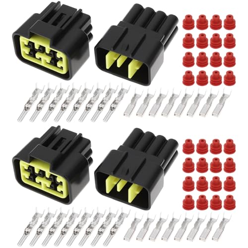 eMagTech Kit de Connecteurs Mâles Et Femelles étanches 8 Broches pour Voiture FW-C-8M-B Compatibles avec Les Connexions électriques Automobiles