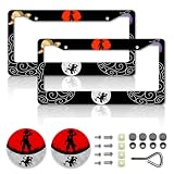 DGDRHZ Anime one License Plate Frames，Anime Piece Car Accessories for Women & Men，Cute License Plate Holder，Aluminum License Plate Frame Fits Standard US Vehicles Size 12.2 x 6 Inch (Black-2pcs)