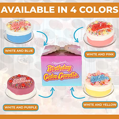 Happy Birthday Gift Cake Candle - Beautiful Cute Cool 10 Oz Bday Scented Candle ~ Looks Like A Real Cake ~ Presented In A Stylish Gift Box ~ 100% Soy Wax (Does Not Include Glass Tray) #TOP4